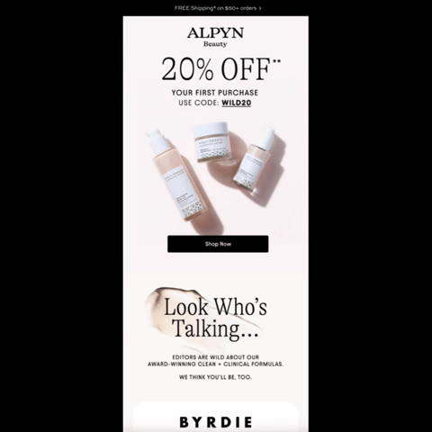 Alpyne Beauty New and Nurture Email
